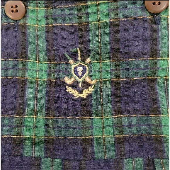 Green and blue plaid overall set - Picture 3 of 3